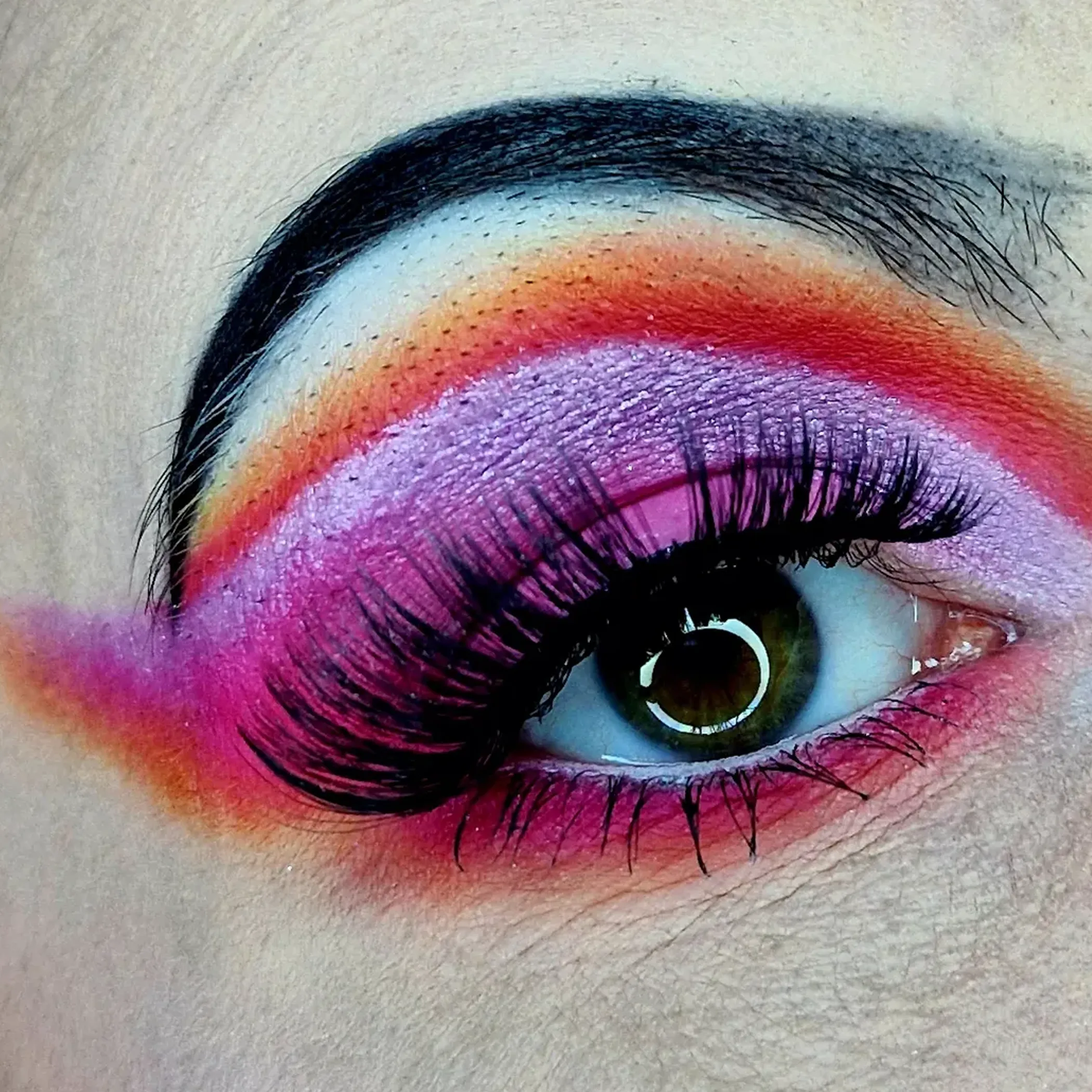 close-up of eye makeup on hooded eyes
