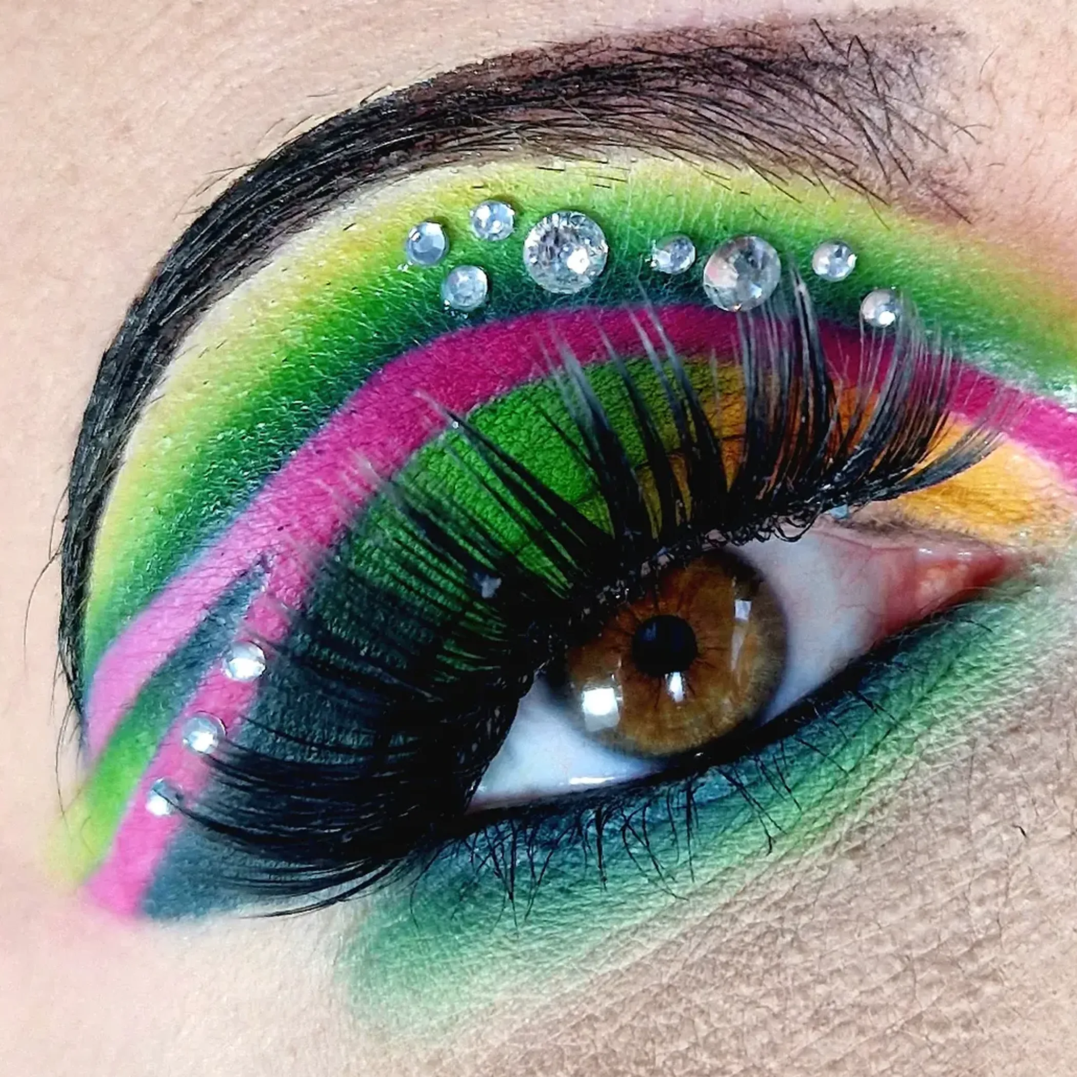 close-up of eye makeup on hooded eye