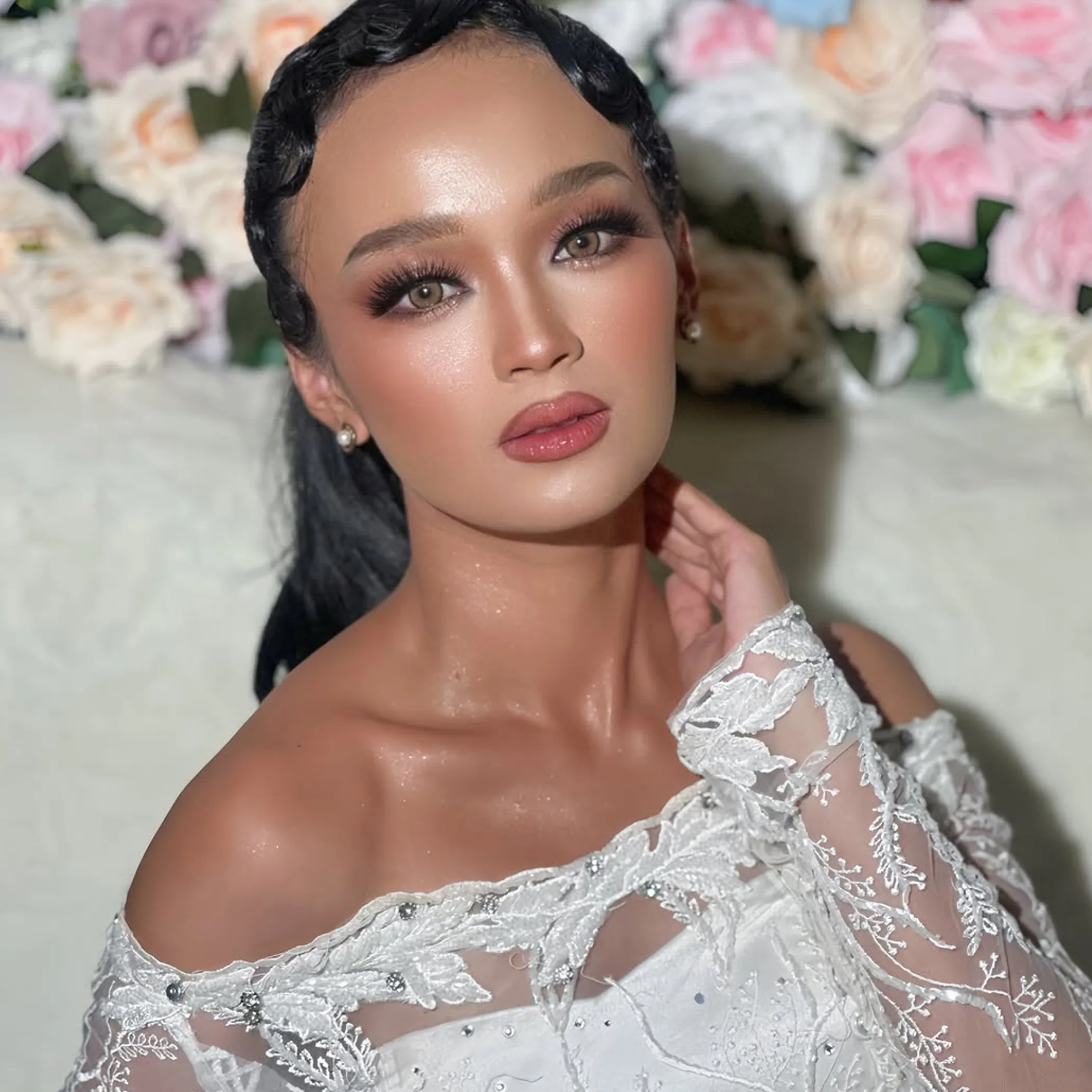 close-up of eye makeup on hooded eyes