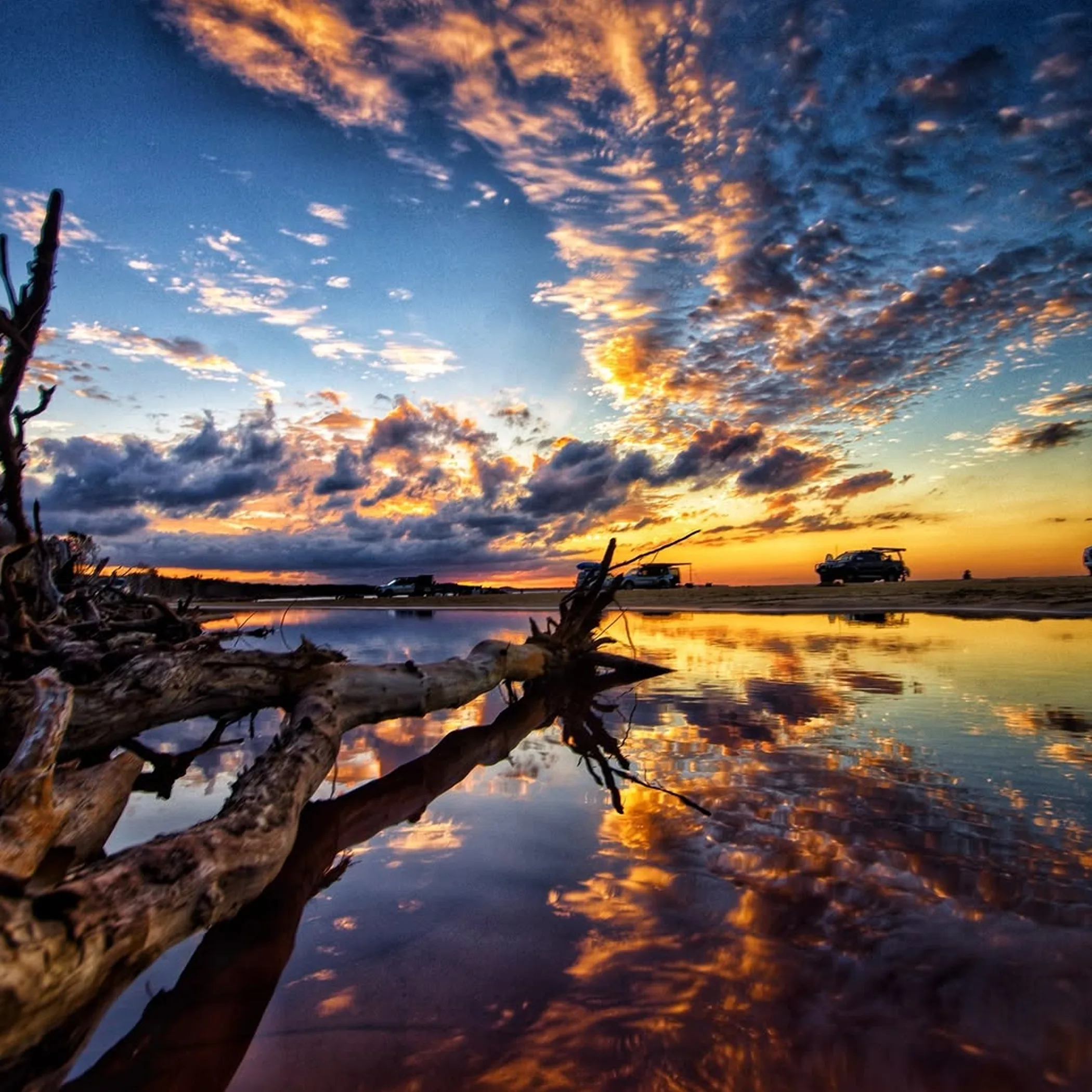 island beach at dramatic sunset